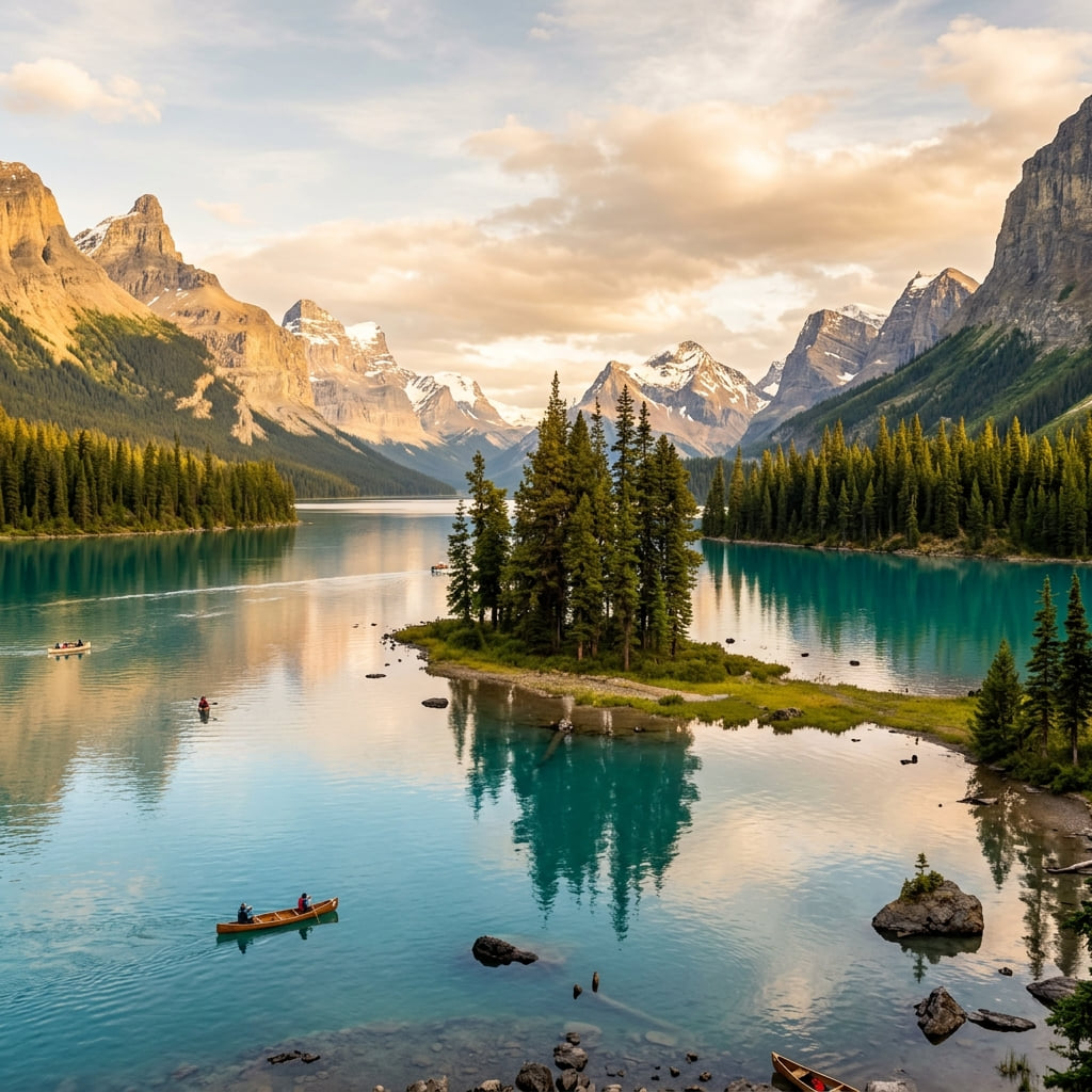 Bow Lake below Crowfoot Mountain